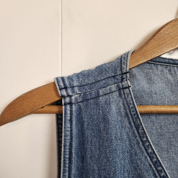 Vintage Denim Button Up Jean Dress 90s 1990s Cottagecore Boho Western Size Small - Picture 7 of 10